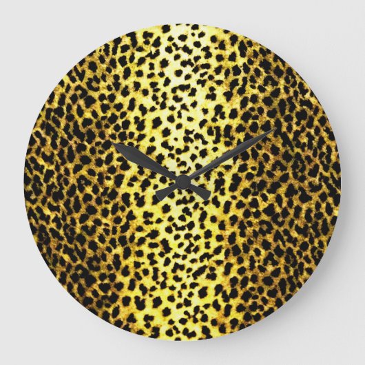 Leopard Wallpaper Animal Print Grote Klok (Voorkant)