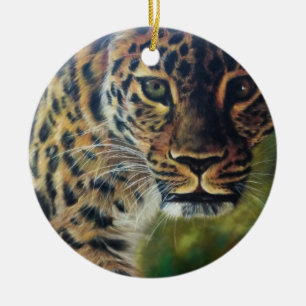 Leopard Walting op Sunset Keramisch Ornament