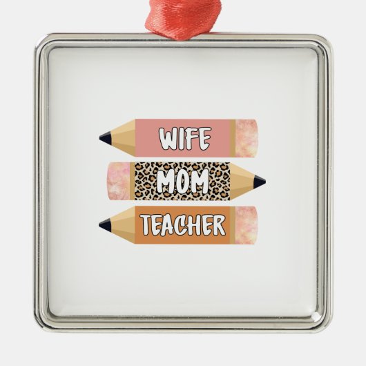 Leopard Wife Ma Teacher Metalen Ornament (Voorkant)