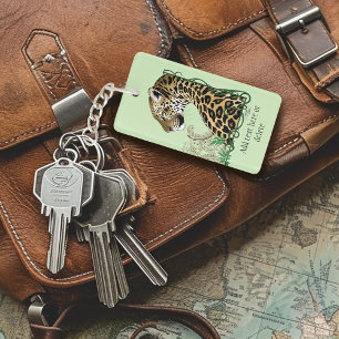 Leopard Wild Cat Groene Henna Sleutelhanger