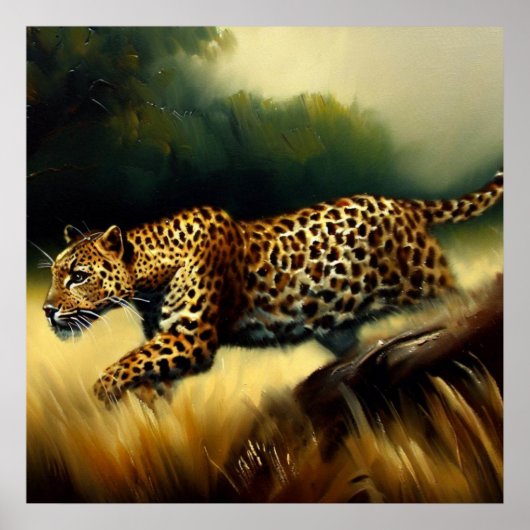 Leopard Wild Cat Portrait Poster (Voorkant)