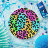 Leopard Wild Cat Rainbow Pattern, Leopard Gift Papieren Bordje (Feest)