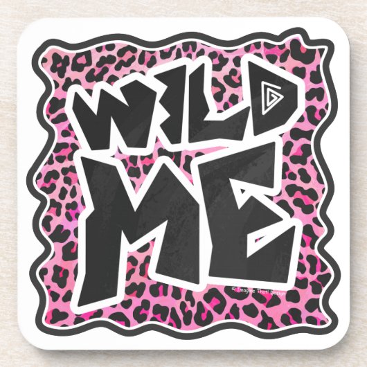 Leopard Wild Me Black en Hot Pink Design Bier Onderzetter (Voorkant)