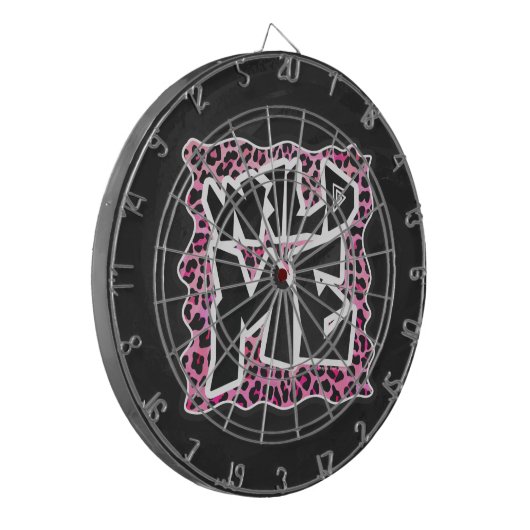 Leopard Wild Me Black en Hot Pink Design Dartbord (Voorkant Links)