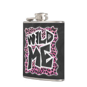 Leopard Wild Me Black en Hot Pink Design Heupfles (Links)