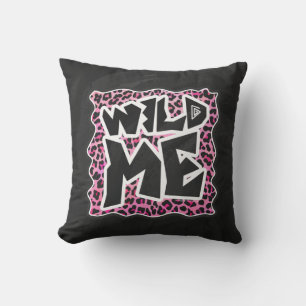 Leopard Wild Me Black en Hot Pink Design Kussen