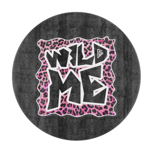 Leopard Wild Me Black en Hot Pink Design Snijplank (Voorkant)