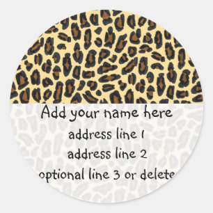 Leopard Wild Thing retouradreslabels Ronde Sticker