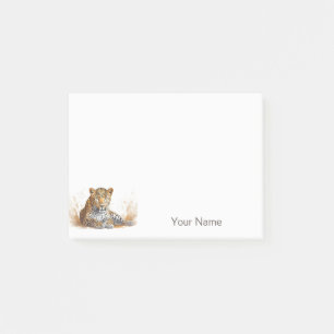 Leopard Wilde Dierenportret Gepersonaliseerde Naam Post-it® Notes