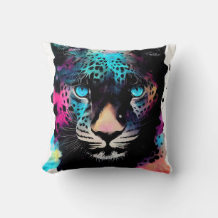 Leopard Wilde Natuur Dierlijke Kleur Kunst Schilde Kussen