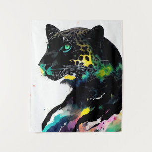 Leopard Wilde Natuur Dierlijke Kleur Kunst Schilde Wandkleed