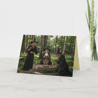 Leopard Witch Halloween Card Feestdagen Kaart