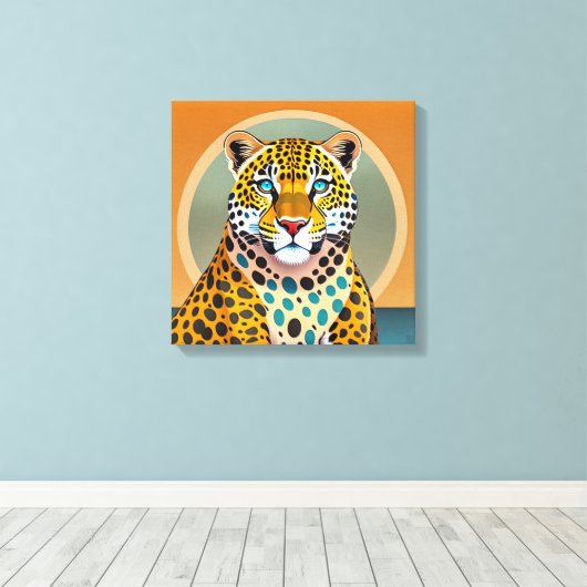 Leopard - Wrapped Canvas Art Print (Insitu (Houten vloer))