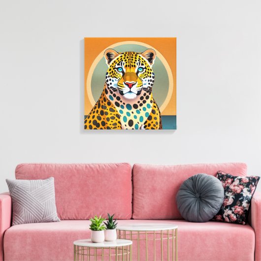 Leopard - Wrapped Canvas Art Print (Insitu (Woonkamer))