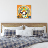 Leopard - Wrapped Canvas Art Print (Insitu (Slaapkamer))