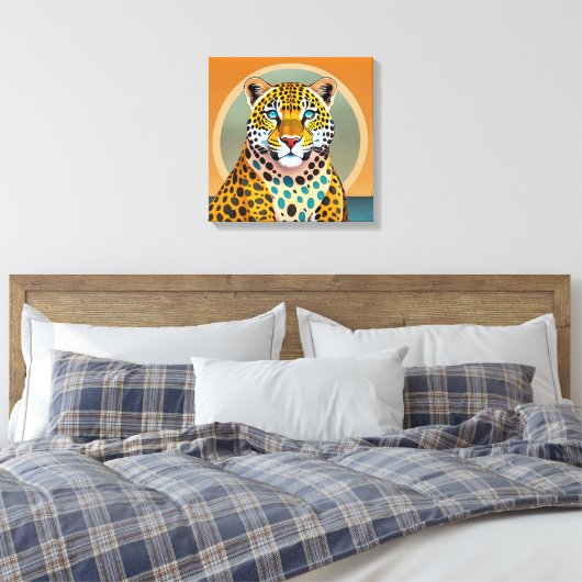 Leopard - Wrapped Canvas Art Print (Insitu (Slaapkamer))
