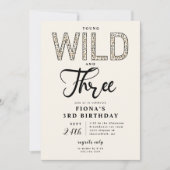 Leopard Young Wild Drie verjaardag Kaart (Voorkant)