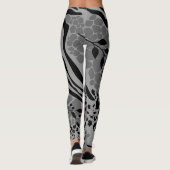 Leopard zwart en grijs leggings (Achterkant)