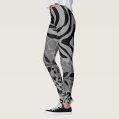 Leopard zwart en grijs leggings (Links)