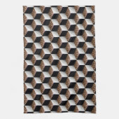 Leopard Zwart Wit Gekleurde 3D Look Cubes Theedoek (Verticaal)