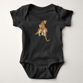 Leopard zwarte eenstukige baby-carrosserie romper