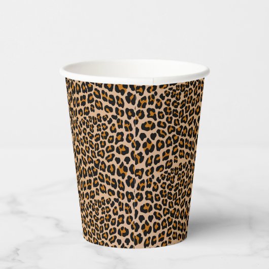 Leopardafdruk Papieren Bekers (Rechts)