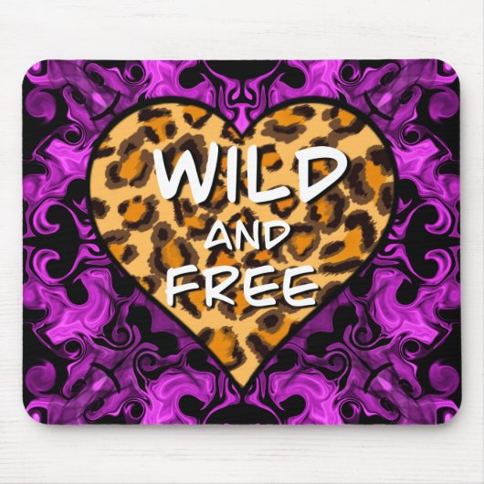 Leopardafdruk | wild en vrij hart | Liefde Muismat (Voorkant)