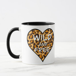 Leopardafdruk | wild en vrij hart | Love T-Shirt Mok