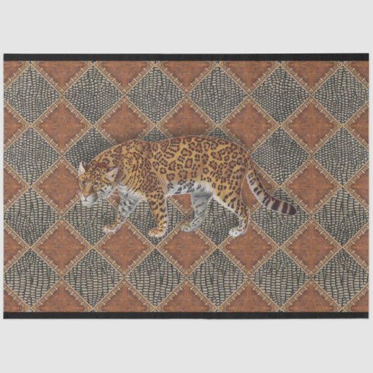 leopardafdruklep lederen lederen slang loskoppele tissuepapier (Voorkant)