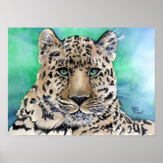 Leopard's blauwe kont poster