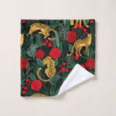Léopards et Roses (Gant de toilette)