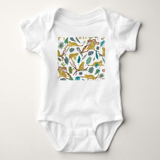 Leopards in jungle, hand-drawn pattern. romper (Voorkant)