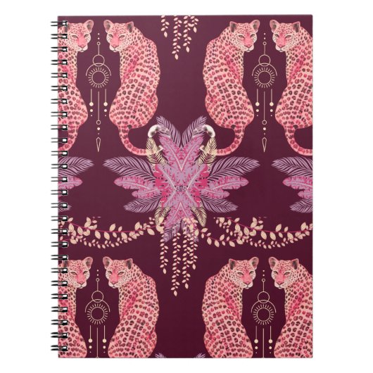 Léopards roses dans le cahier de notes du jungle / (Devant)