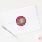  leoparldraden bruiloft ronde sticker (Envelop)