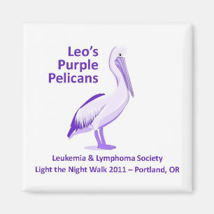 Leo's Paarse Pelicans Magnet Magneet