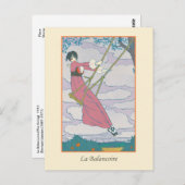 Lepape  Art Deco Mode La Balancoire Briefkaart (Voorkant / Achterkant)