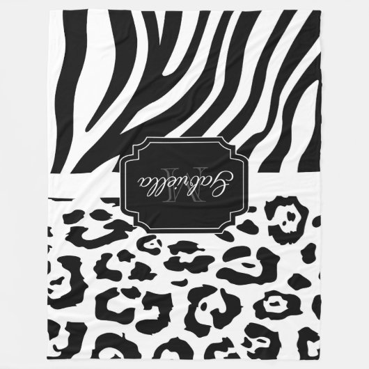 Lepard Print / Zebra Print Fleece Deken (Voorkant)
