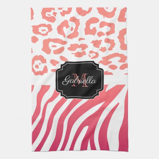 Lepard Print / Zebra Print Theedoek (Verticaal)