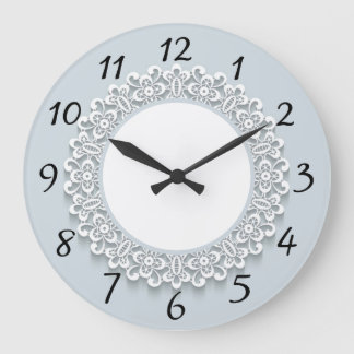  lepel Grote lichte blauwe grijze klok