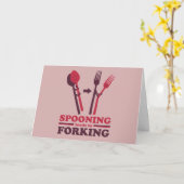 Lepelen leidt tot romantiek met vorken kaart (Gele Bloem)