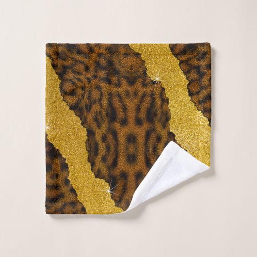 lepoardbedekking met strooisel bad handdoek (Wasdoekje)