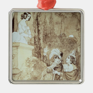 Leporello serenading Elvira in guise Giovanni Metalen Ornament