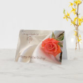 L'épouse, une carte du jour de mère avec un rose (Fleur jaune)