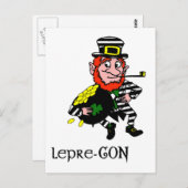 Lepre-con Leprechaun Stealing Pot of Gold Briefkaart (Voorkant / Achterkant)