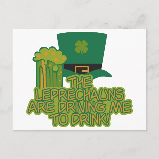 Leprechaun aangepaste briefkaart (Voorkant)
