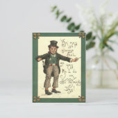 Leprechaun Alcohol Clay Pipe Shamrock Briefkaart (Staand voorkant)