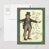 Leprechaun Alcohol Clay Pipe Shamrock Briefkaart (Voorkant / Achterkant)