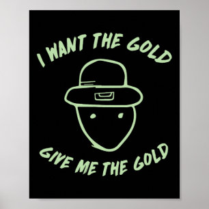 Leprechaun Amateur Schets Meme Iers Grappig St Pat Poster