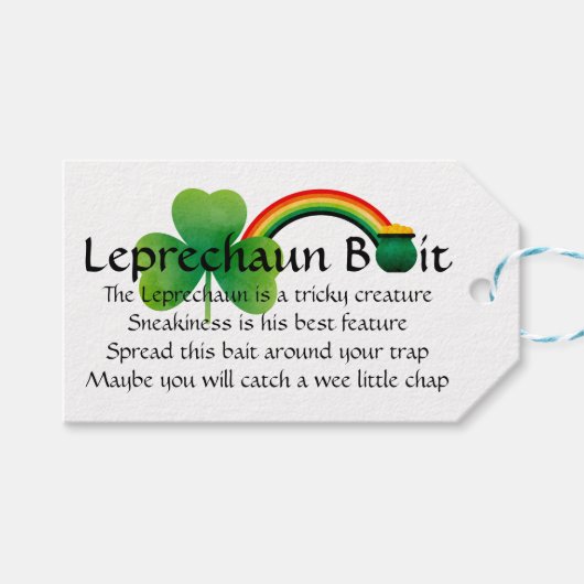 Leprechaun Bait Label Cadeaulabel (Voorkant (Horizontaal))