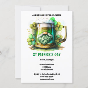 Leprechaun bier mok klaver bloemen vakantie kaart